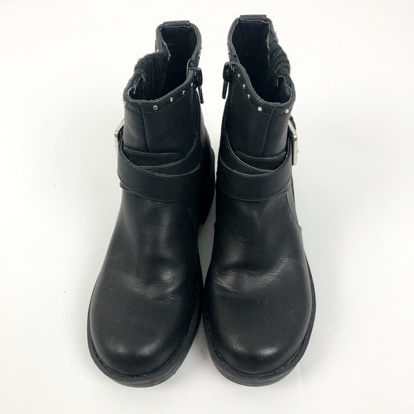 XOXO Womens Dharma Fashion Boot 5M Black Stud Buckle Strap Ankle Booties NWOB - Picture 2 of 11